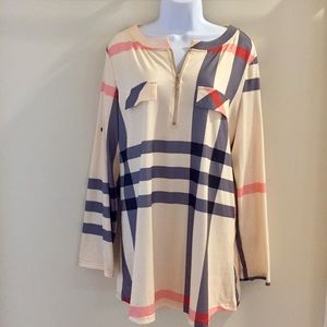 Burberry-type tunic. Long or mid sleeve